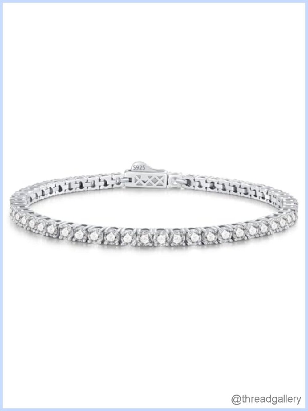 5.1CT Moissanite Tennis Bracelet S925 Sterling Silver White Gold Plated